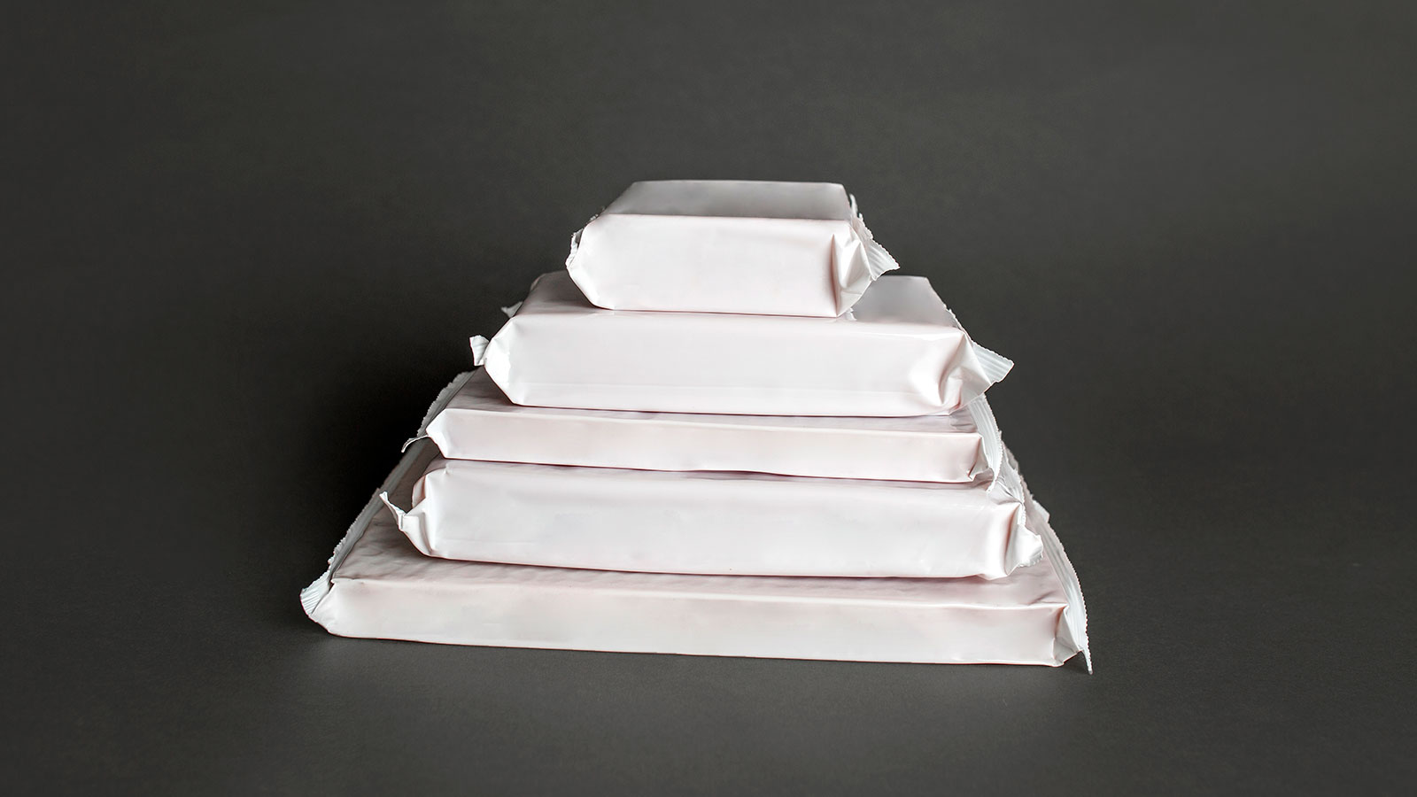 A stack of ThermaBrick frozen food packaging